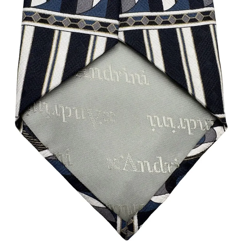 X'andrini Silk Dress Tie Made in USA‎ Multicolor Geometric Pattern 55